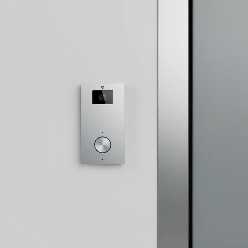 Interphone connecté à côté d'une porte d'appartement